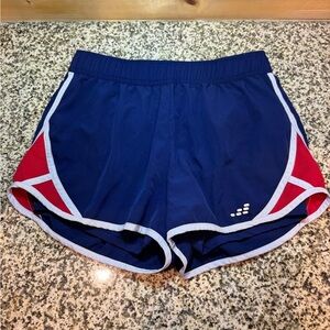 Women's Blue and Red Athletic Shorts